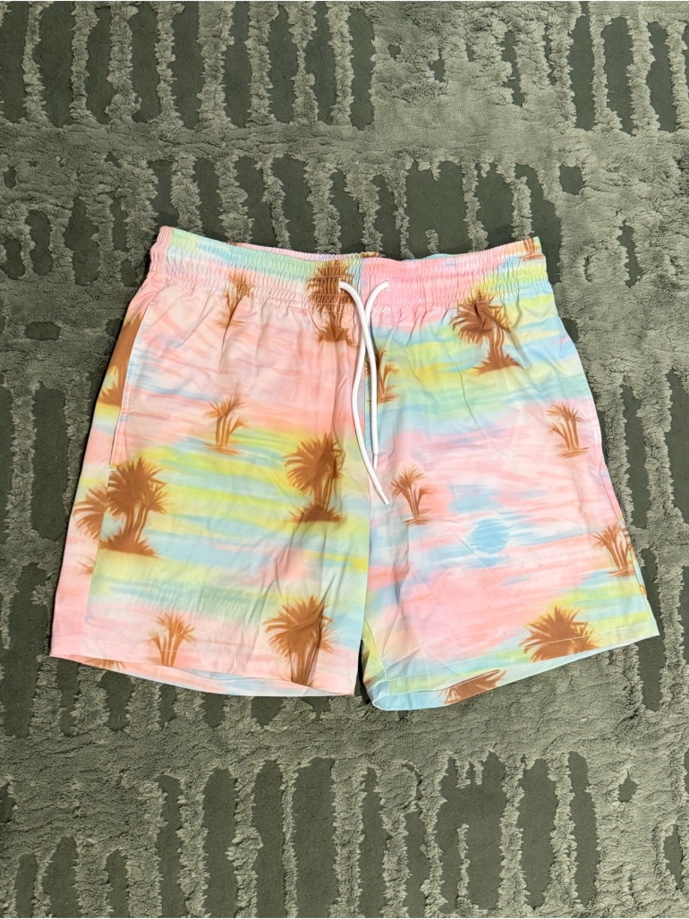 Frankie's Bikinis Pastel Palm Print Swim Shorts